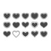 60 Pcs PET Transparent Picture Frame Sticker White Lace Heart Scrapbooking Supplies Sticker DIY Journal Collage Card