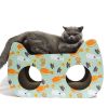 Cat Scratching Posts Cat Scratch Pad Cat Scratcher with Catnip Cat Toy Scratch Board Lounge Corrugated Cardboard with Natural Catnip Bell Ball Toy