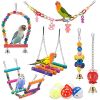 Bird Parakeet Toys; Swing Hanging Standing Chewing Toy Hammock Climbing Ladder Bird Cage Colorful Toys Suitable for Budgerigar; Parakeet; Conure; Cock