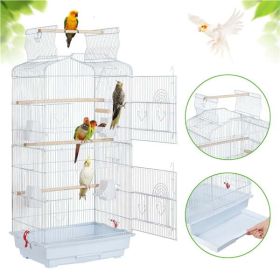 51" Medium Bird Cage with Open Play Top;  White