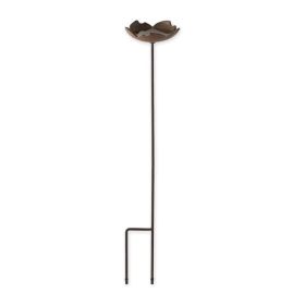 Backyard Lawn Cast Iron Flower Shape Bird Bath On Stake