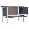 Outdoor Rabbit Hutch 1 Layer Gray Wood