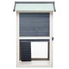 Outdoor Rabbit Hutch 3 Doors Gray Wood