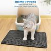 Cat Litter Mat, Kitty Litter Trapping Mat, Double Layer Mats with MiLi Shape Scratching design, Urine Waterproof, Easy Clean, Scatter Control 21" x 14