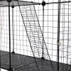 3-Tier Wire Cat Cage, Large Kennels Playpen with 3 Platforms, 3 Ramp Ladders and 4 Doors, 42" x 42" x 72", Black XH