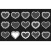 60 Pcs PET Transparent Picture Frame Sticker White Lace Heart Scrapbooking Supplies Sticker DIY Journal Collage Card