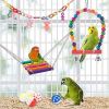 Bird Parakeet Toys; Swing Hanging Standing Chewing Toy Hammock Climbing Ladder Bird Cage Colorful Toys Suitable for Budgerigar; Parakeet; Conure; Cock