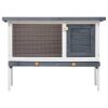 Outdoor Rabbit Hutch 1 Layer Gray Wood