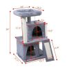 Double-layer cat Tree with cat house and ladder - light gray XH