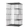 3-Tier Wire Cat Cage, Large Kennels Playpen with 3 Platforms, 3 Ramp Ladders and 4 Doors, 42" x 42" x 72", Black XH