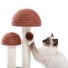 Cat Scratching Post Mushroom Claw Scratcher with Natural Sisal Ropes Interactive Dangling Ball for Kittens and Small Cats