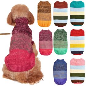 Horizontal Two-Legged Pet Warm Knit Striped Color Knit (Type: BrownM)