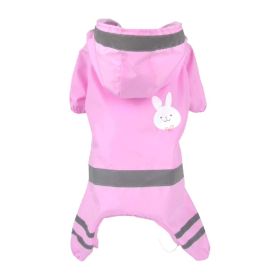 Four-Foot Waterproof All-In-One Raincoat for Pet Dogs (Color: PinkXXL)