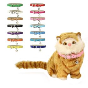 PU Leather Leash Pet Dog Collar Pet Supplies DIY Japanese Bell Cat Collar Bell (Color: rose red, size: 30cm)