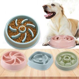 Plastic Pet Dogs And Cats Choke Prevention Slow Food Bowl (Color: Green, style: Water droplets)