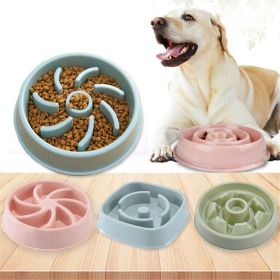 Plastic Pet Dogs And Cats Choke Prevention Slow Food Bowl (Color: Blue, style: Petal)