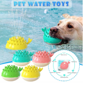 Pets Supplies Factory Amazon Hot Summer Electric Water Floating Swimming Pet Bathing Water Spray Dog Toy (Color: Lake blue 1)