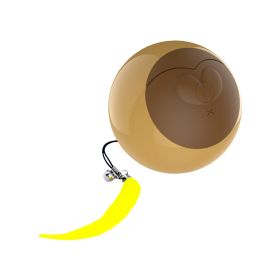 Cat toy LED light emitting automatic cat teaser rolling ball USB charging pet ball electric toy ball manufacturer direct sales (colour: brown)