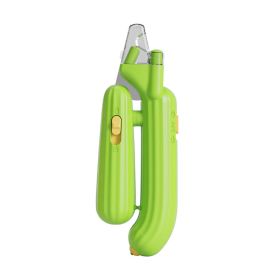 Cactus pet nail clippers, cat nail clippers, dog nail clippers, electric LED blood thread pet products, cross-border (colour: Cactus Purple Lamp Style - Green, Specifications: PCS)