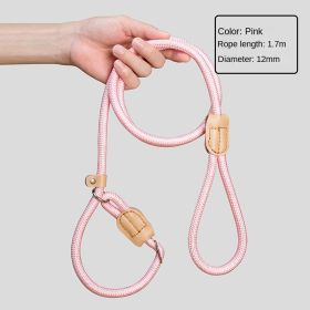 Amazon's best-selling pet products, nylon cat and dog traction rope wholesale (colour: P Chain - Pink (8MM))