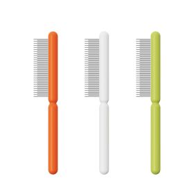 Ai Wo Pet Comb Cat Row Comb Dog Comb Special Stainless Steel Dense Teeth to Remove Floating Hair One Piece for Cross border Shipping (colour: Stick ice high and low fine teeth, Specifications: white)