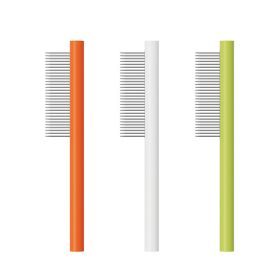 Ai Wo Pet Comb Cat Row Comb Dog Comb Special Stainless Steel Dense Teeth to Remove Floating Hair One Piece for Cross border Shipping (colour: Bamboo tube coarse teeth, Specifications: orange)