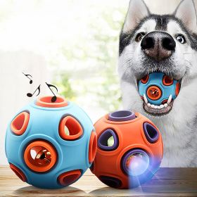 Luminous Sounding Dog Toy Ball (Color: Orange Bells, size: M)