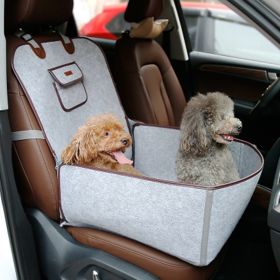 Retro Dual-purpose Pet Car Mat Front Seat Cushion (Color: Brown+70Black+Beige76x52)