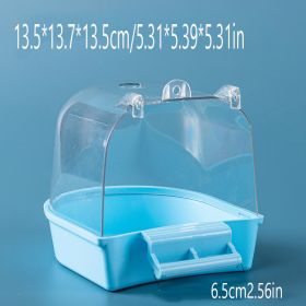 1pcs Bird Bath Box; Parrot Bath Box Bird Cage Accessory Supplies Bathing Tub Bath Parrot Bathing Tub (Items: Bird Bath Box, Color: Blue)