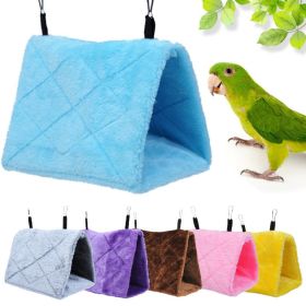 2pcs Pet Bird Parrot Cages Warm Bird Hammock Hanging Tent Bed for Bird Sleeping Bird Cage Decoration Accessories Bird House Bird Nest (Color: Brown, size: M)