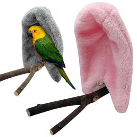 2 Pcs Soft Plush Bird Hammock Winter Windproof Bird Parrot Cage Hanging Bed Parakeet Cave Hideout Tent Pet Birds Nest Supplies (Color: Purple, size: S)