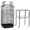 64" Rolling Bird Cage with Rolling Black Stand and Perch