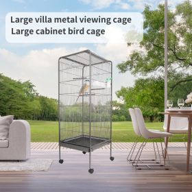 Bird Cage for Parakeets Cockatiels Parrot Green Cheek Conures Pigeons Lovebird with Rolling Stand (Color: as Pic)