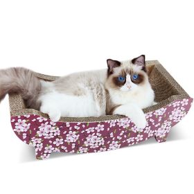 Durable Recycle Board Pads Cat Scratching Post Lounge Bed (Color: Brown, Type: Pet entertainment)