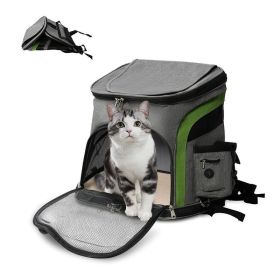 Foldable Airline Travel Pet Carrier Bag with Safety Strap (Color: Gray, Type: Pet entertainment)