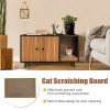 Cat Litter Box Enclosure with Divider and Double Doors