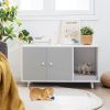 Cat Litter Box Enclosure with Divider and Double Doors