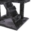 Cat Tree Cat Tower with Scratching Ball, Plush Cushion, Ladder and Condos for Indoor Cats, Gray XH