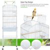 64" Rolling Bird Cage with Rolling Black Stand and Perch