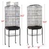 64" Rolling Bird Cage with Rolling Black Stand and Perch