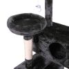 Cat Tree Cat Tower with Scratching Ball, Plush Cushion, Ladder and Condos for Indoor Cats, Gray XH